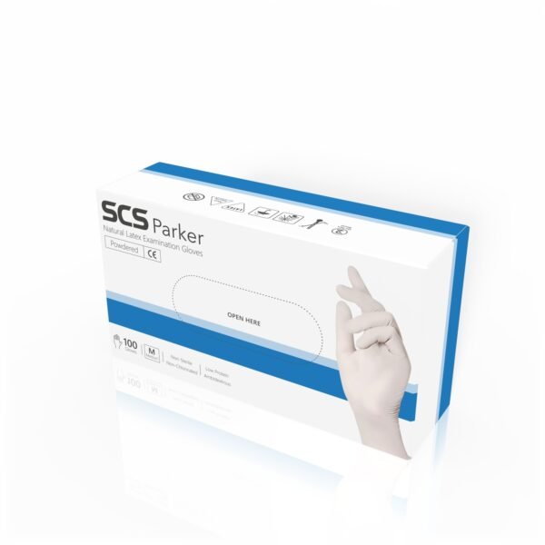 SCS Parker Latex Examination Gloves - Small